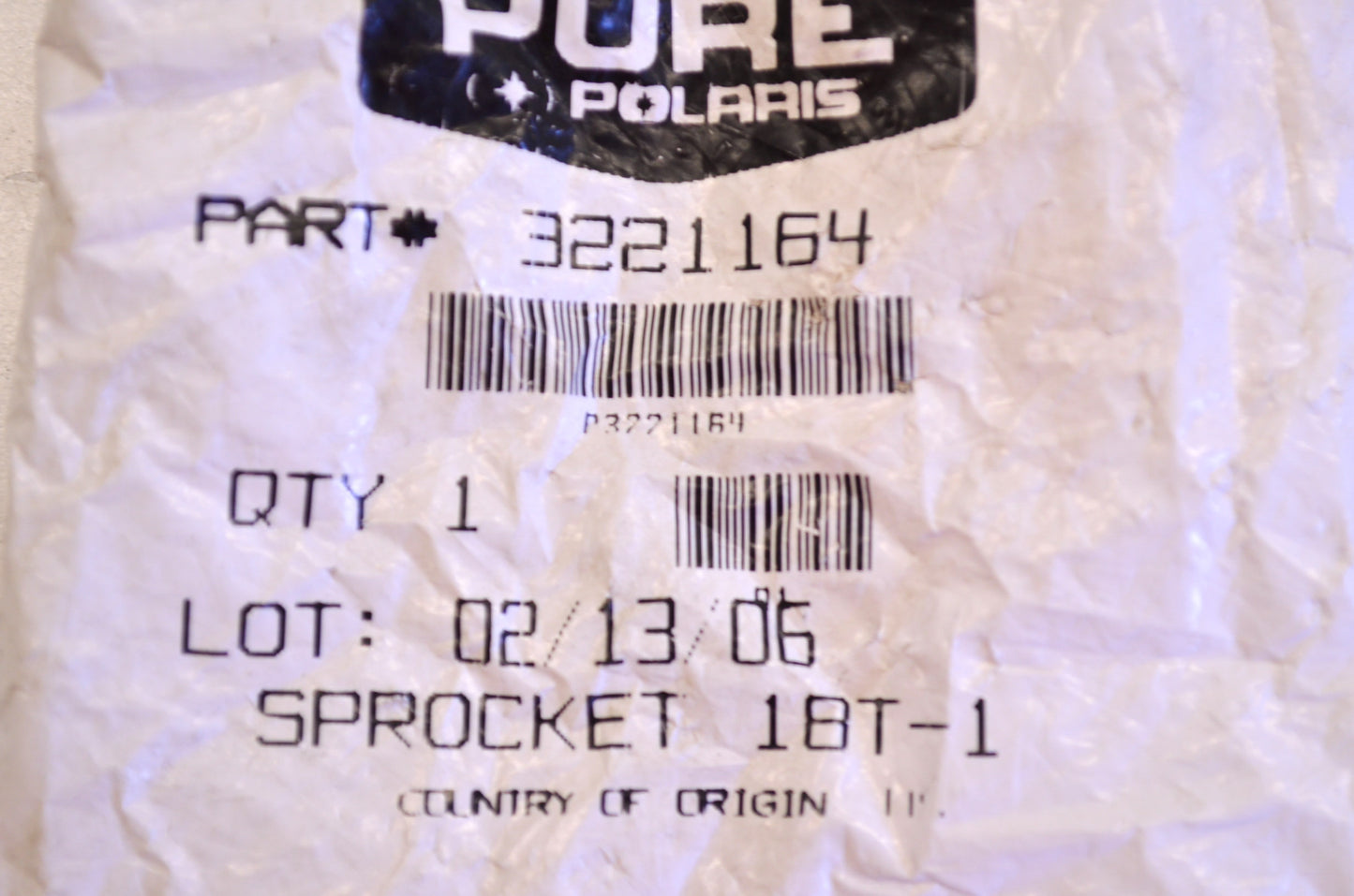 OEM Polaris 3221164 Sprocket 18T NOS