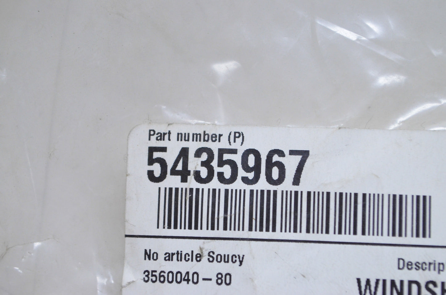 OEM Polaris 5435967 Smoke Mid Windshield NOS