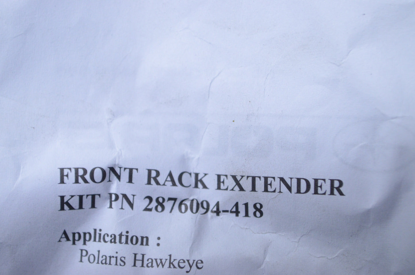 New OEM Polaris Front Rack Extender Hardware NOS