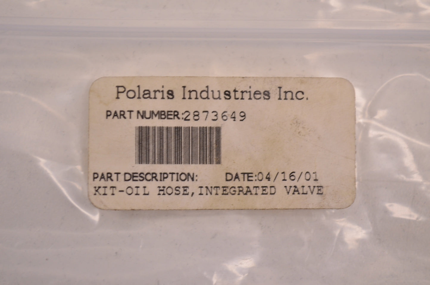 OEM Polaris 2873649 Integrated Valve Oil Hose NOS