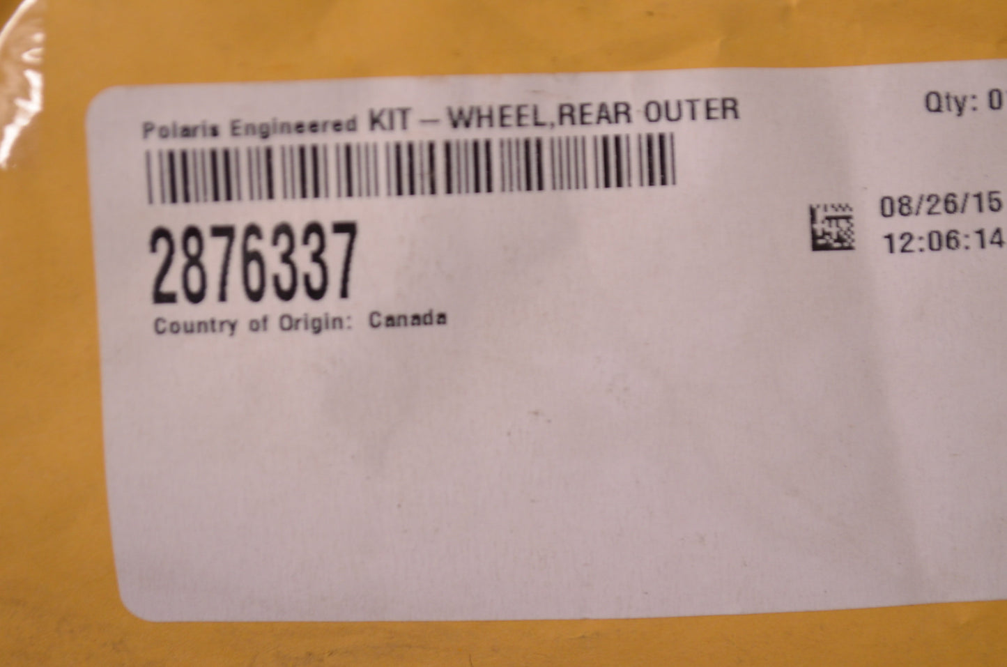 OEM Polaris 2876337 Rear Outer Wheel NOS