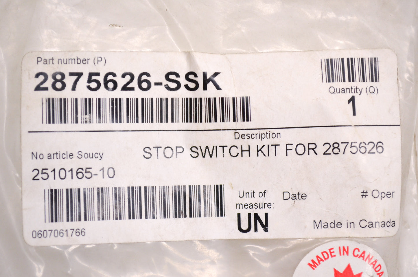 New OEM Polaris Glacier Plow Frame Stop Switch Kit NOS