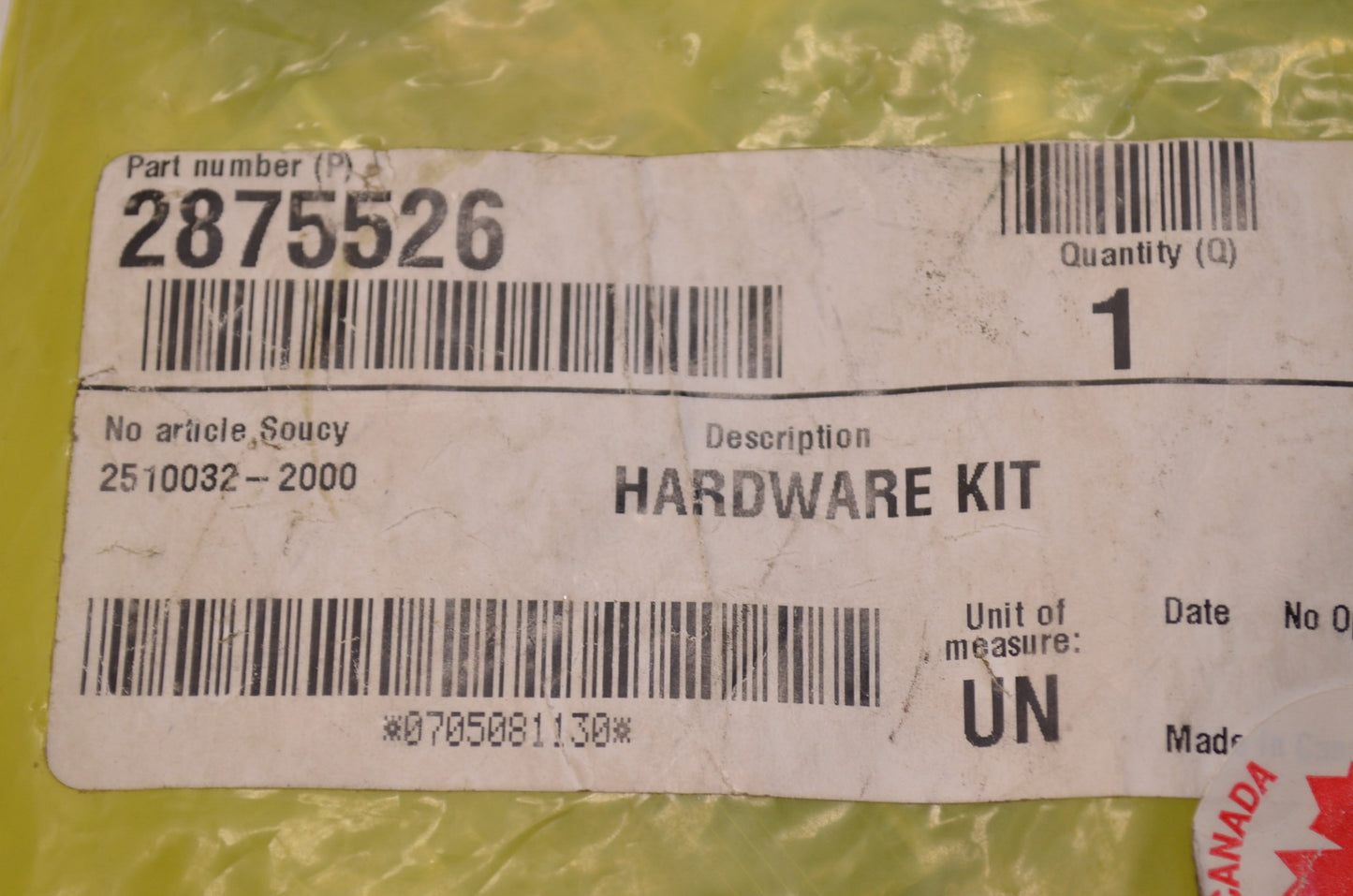New OEM Polaris Plow Hardware Kit NOS
