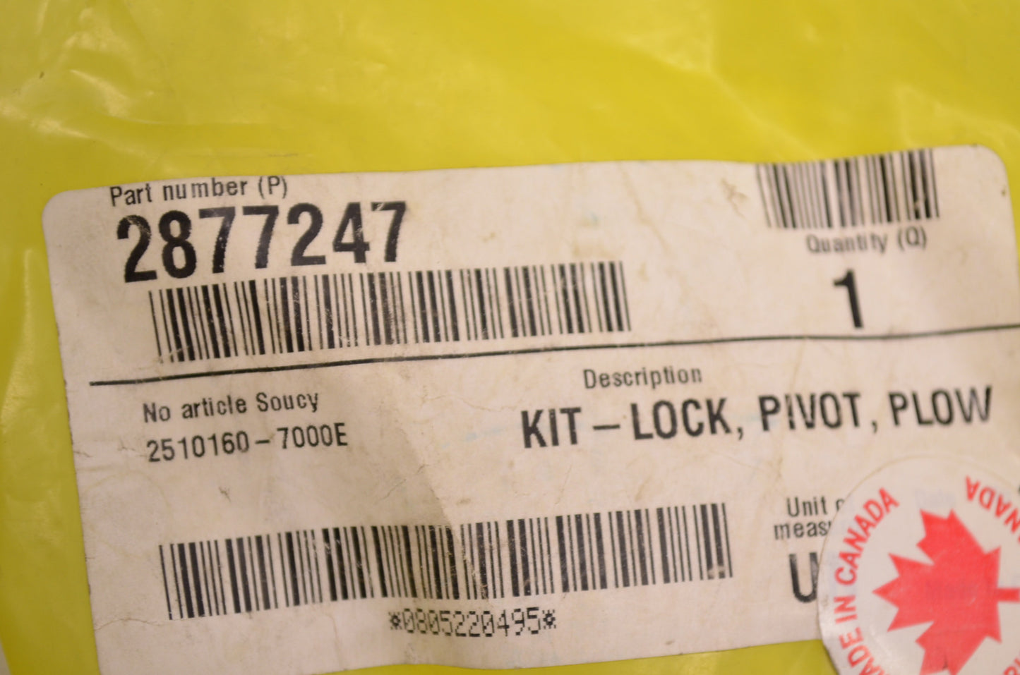 New OEM Polaris Plow Pivot Lock Kit NOS