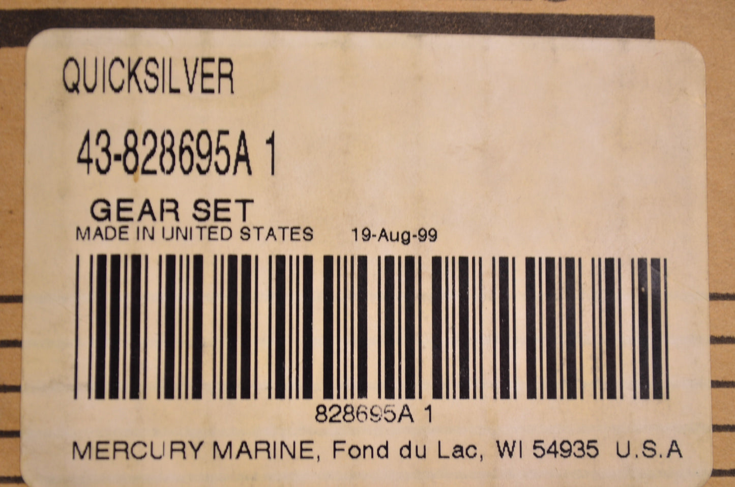 OEM Mercury 43-828695A1 Gear Kit NOS