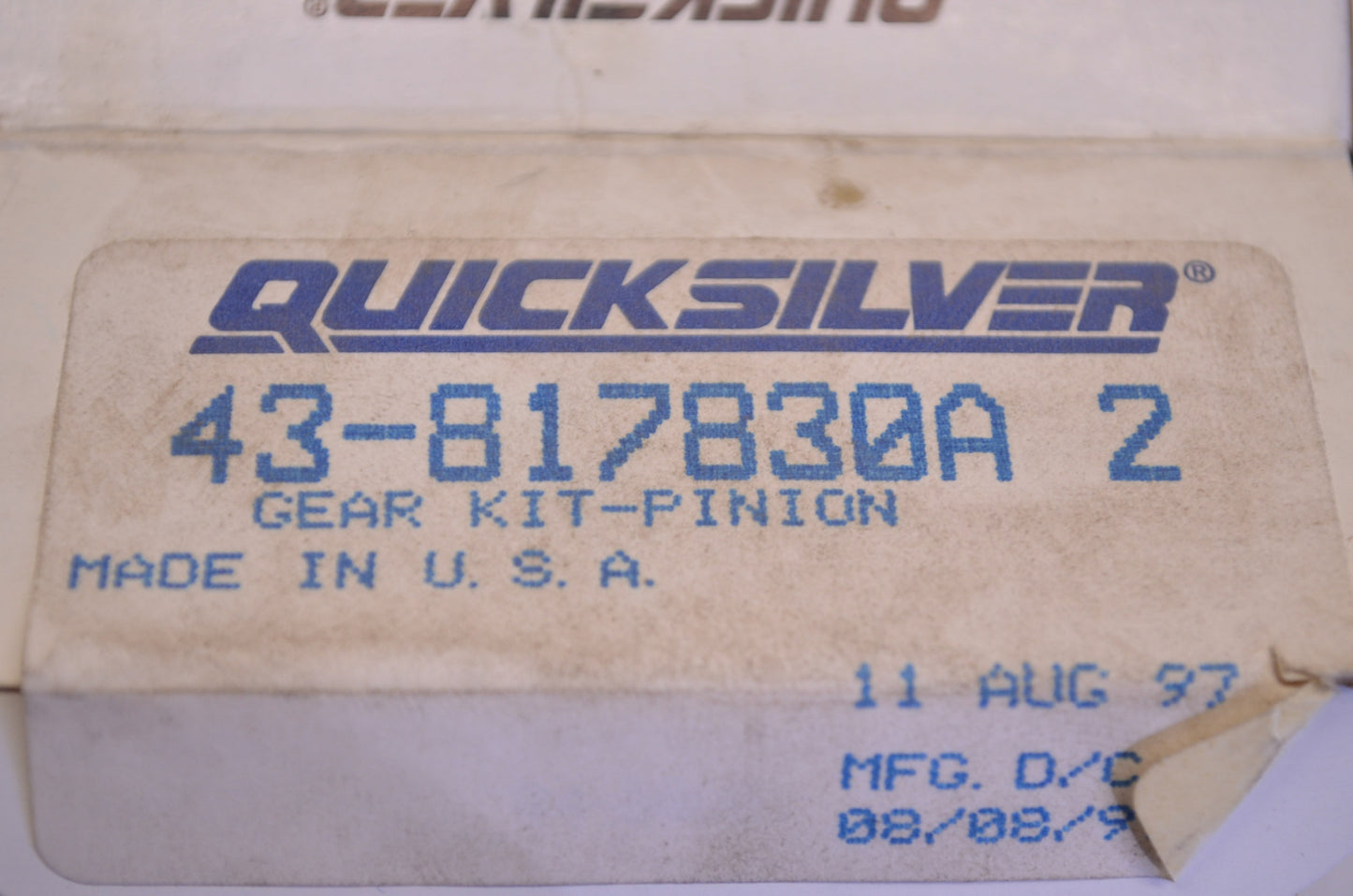 OEM Mercury 43-817830A2 Pinion Gear Kit NOS