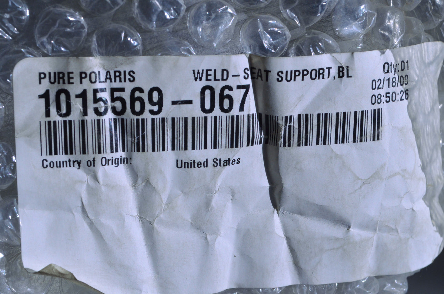OEM Polaris 1015569-067 Black Seat Support Weld NOS