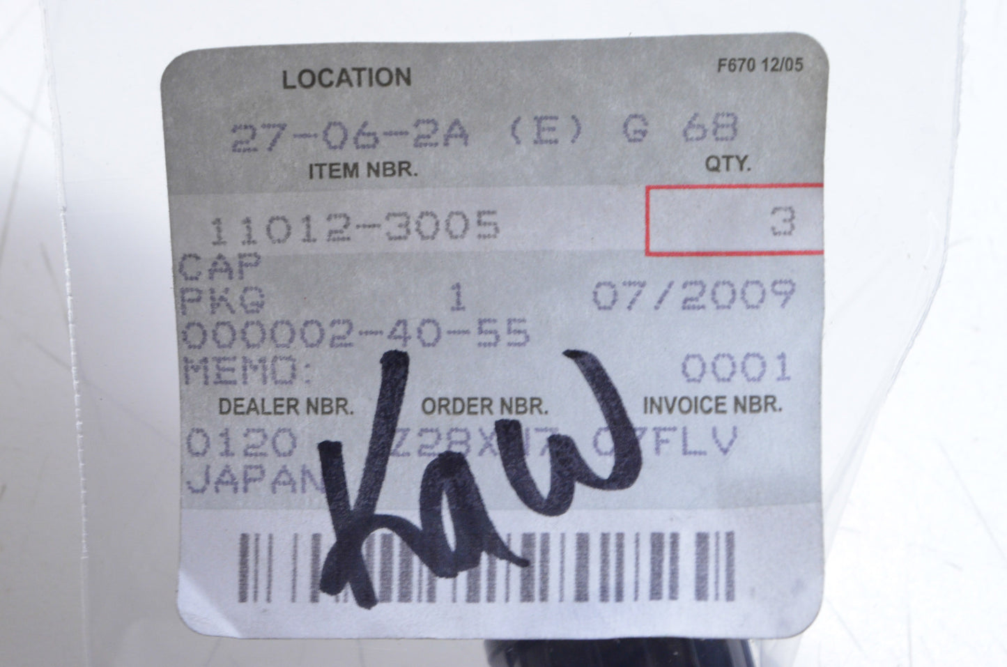 OEM Kawasaki 11012-3005 Cap NOS