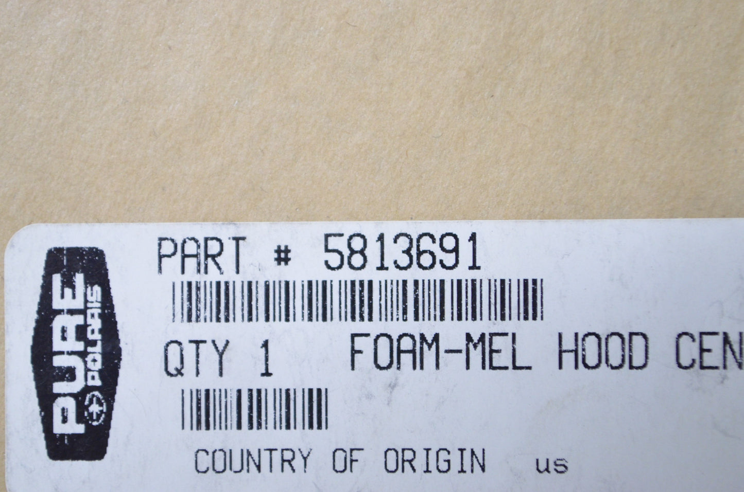 OEM Polaris 5813691 Left Melamine Hood Foam NOS