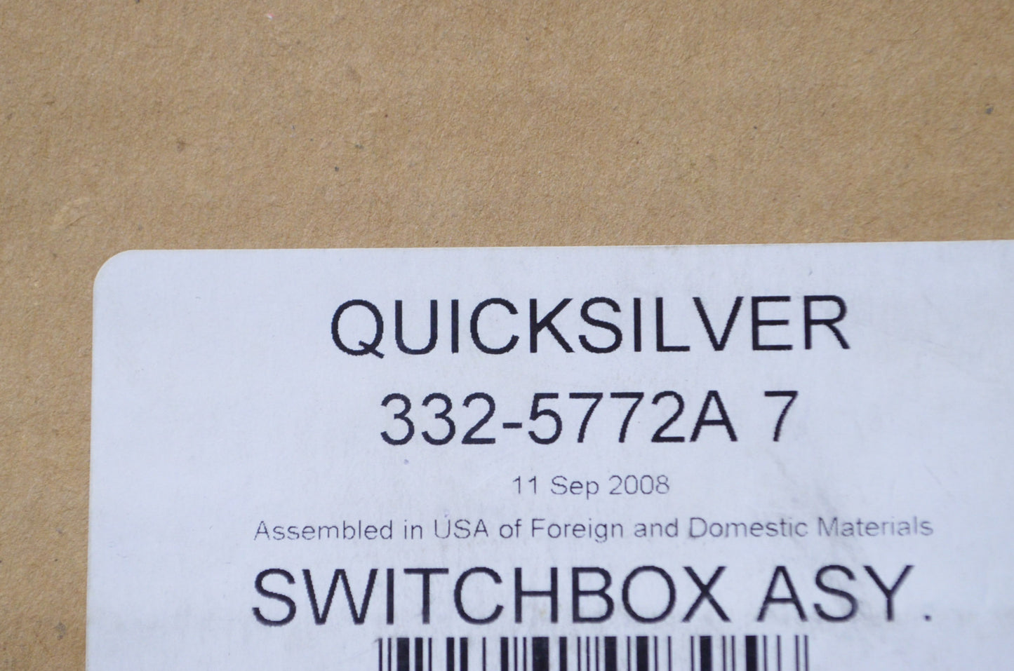 New OEM Mercury Switchbox Assembly NOS