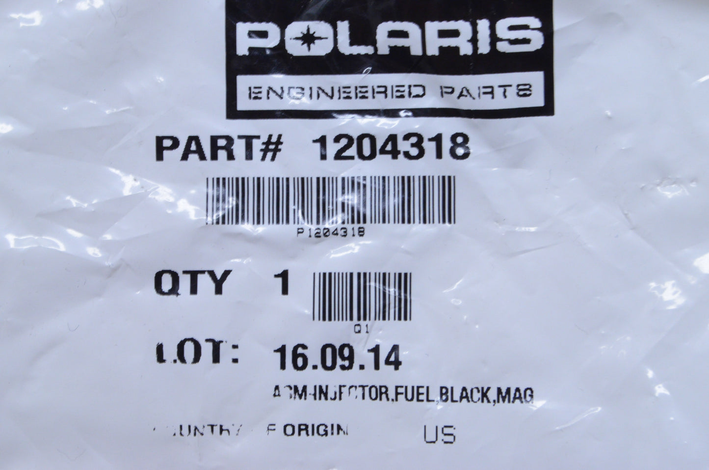 New OEM Polaris Black Mag Fuel Injector NOS