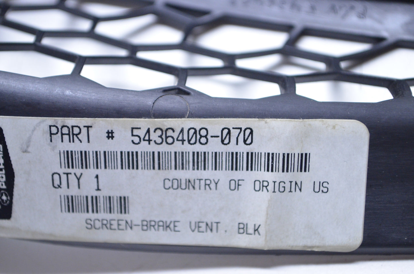 OEM Polaris 5436408-070 Black Brake Vent Screen NOS