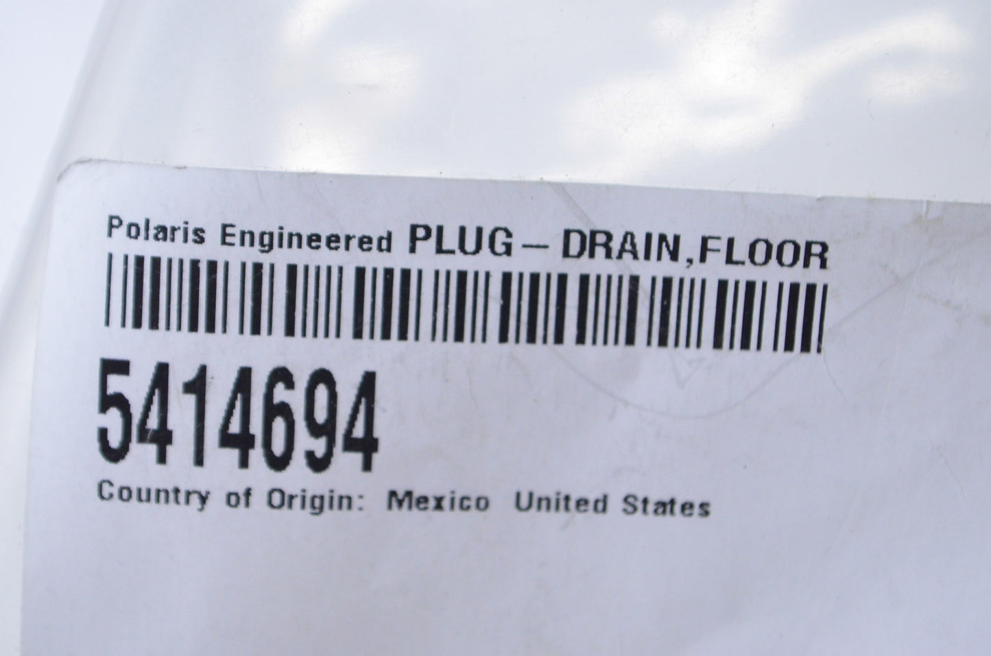 New OEM Polaris 5414694 Floor Drain Plug NOS