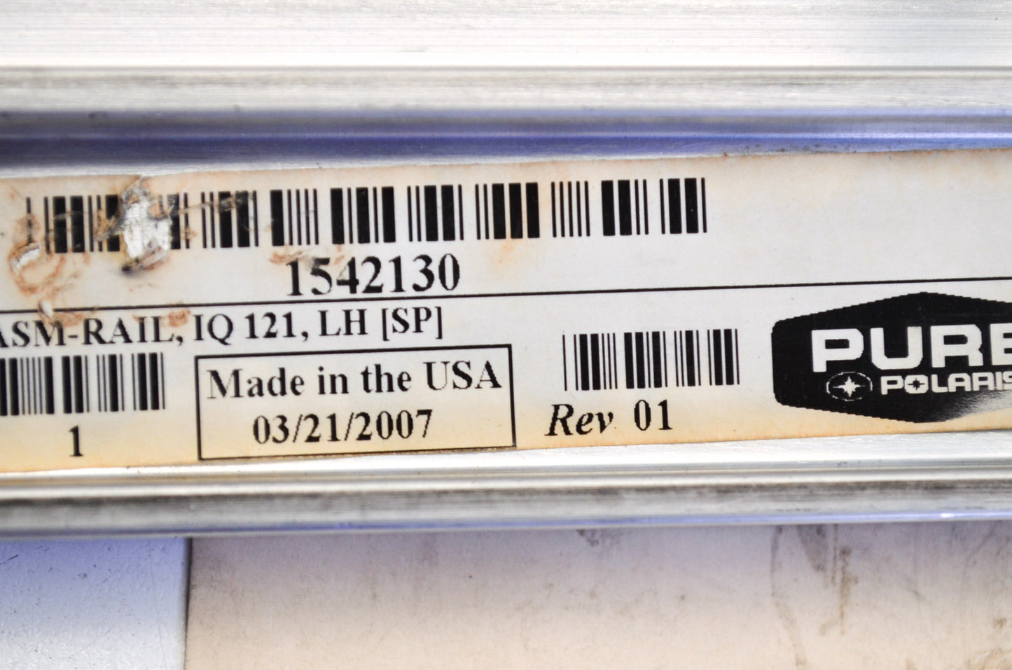 OEM Polaris 1542130 Left Hand 121 Basic Rail Assembly NOS