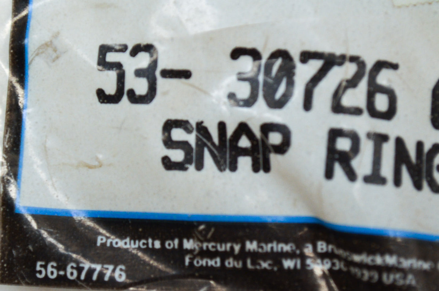 OEM Mercury 53-30726 Snap Ring NOS