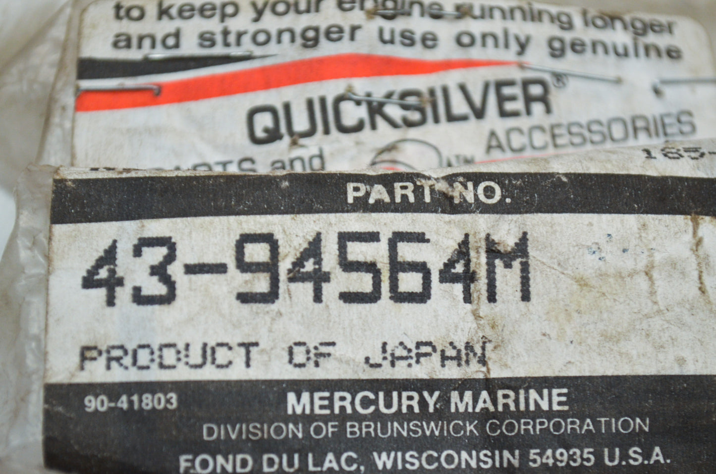 OEM Mercury 43-94564M 9.9 15 Gear NOS