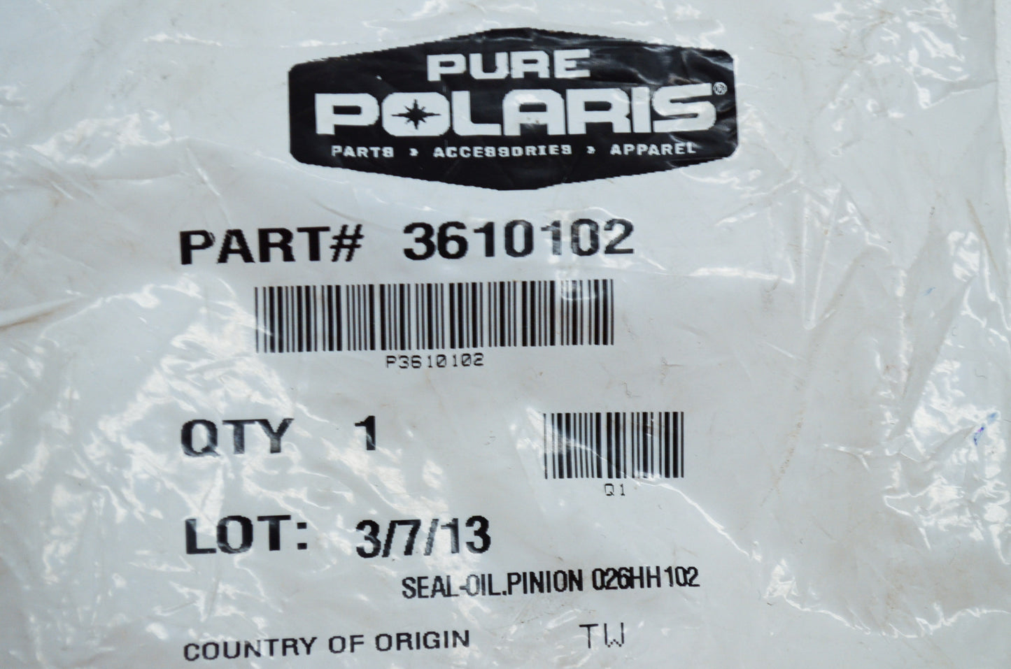 OEM Polaris 3610102 Pinion Oil Seal 026HH102 NOS