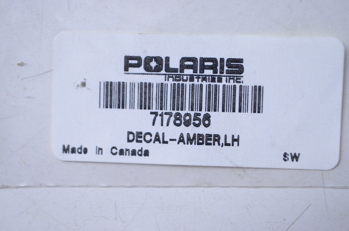 New OEM Polaris 7178956 Left Hand Amber Decal NOS