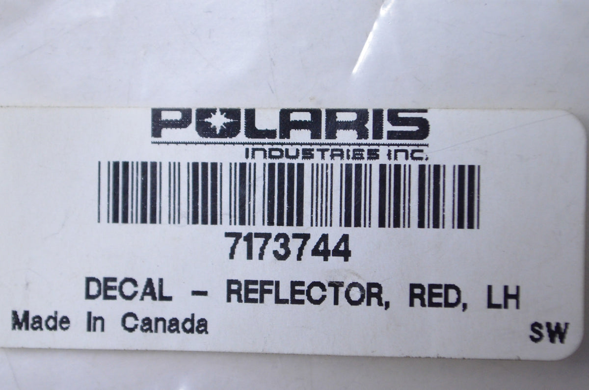 OEM Polaris 7173744 Left Hand Reflector Red Decal NOS