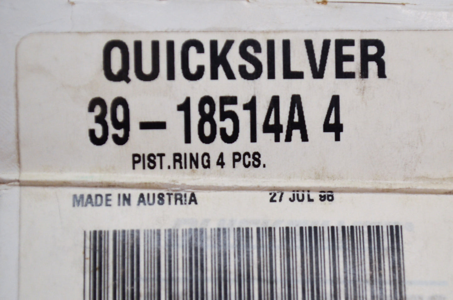 OEM Mercury 39-18514A 4 Piston Ring NOS