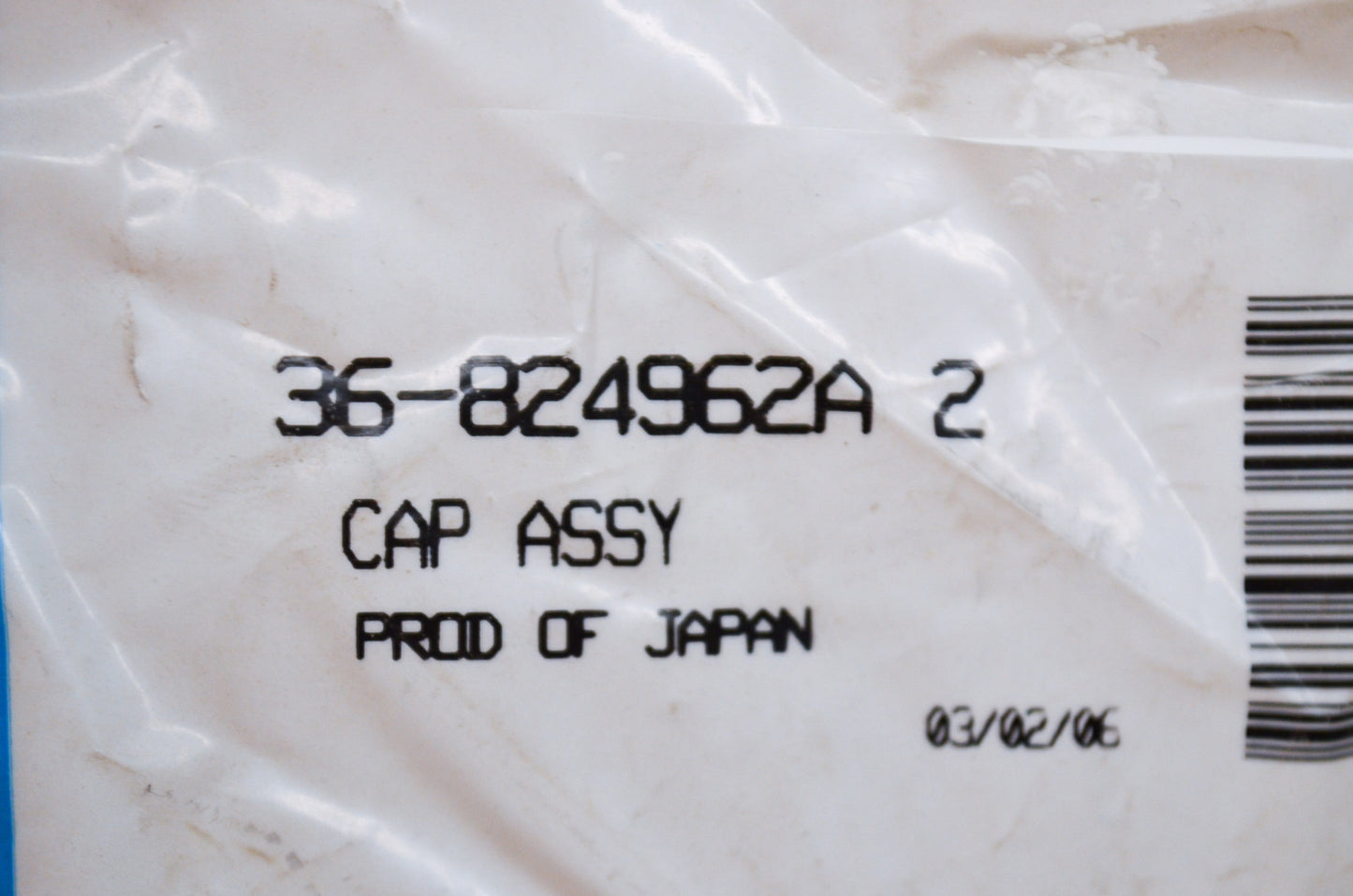 OEM Mercury 36-824962A 2, 393-70020-5 Fuel Cap Assembly NOS
