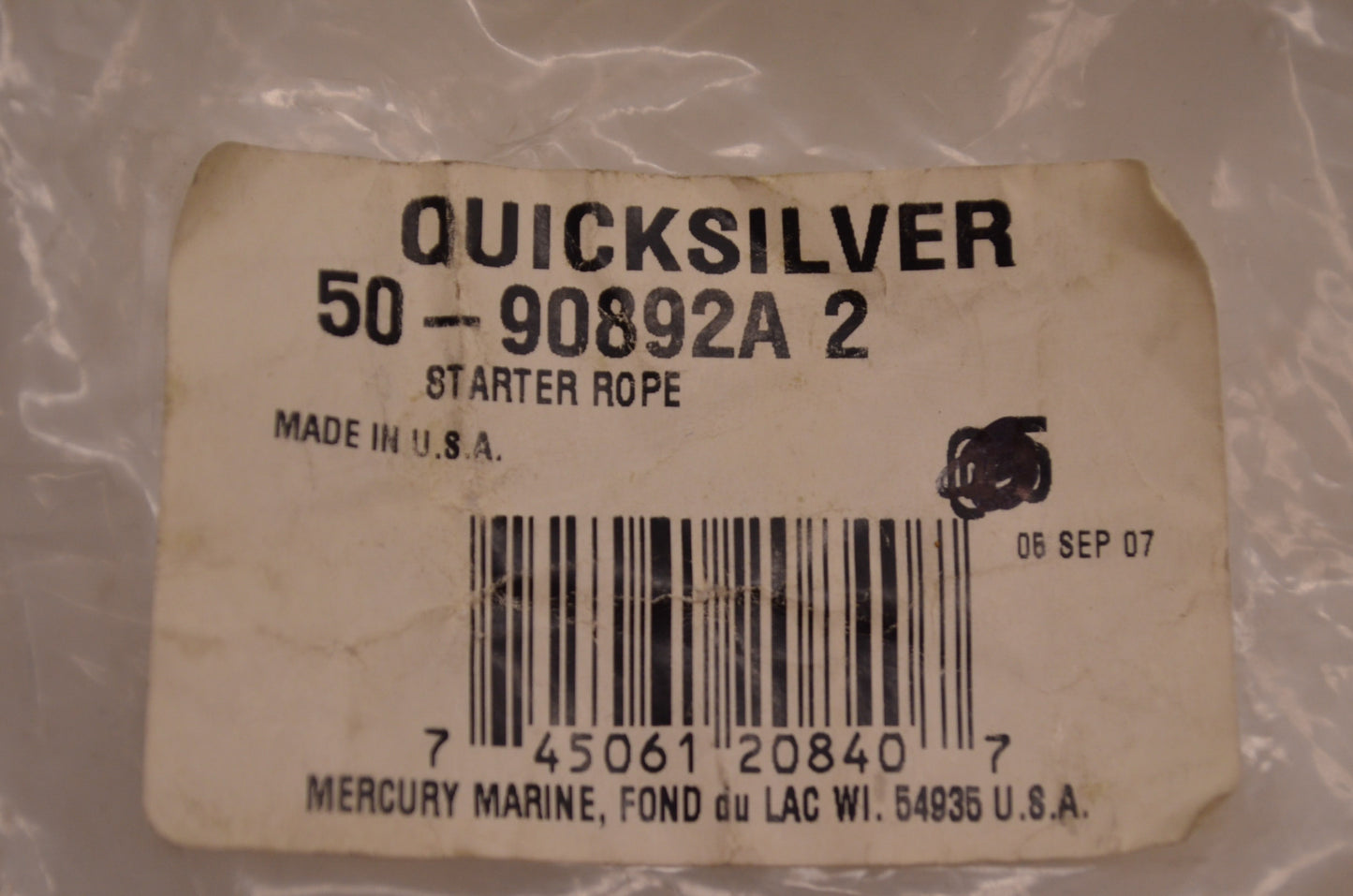 New OEM Mercury Starter Rope NOS
