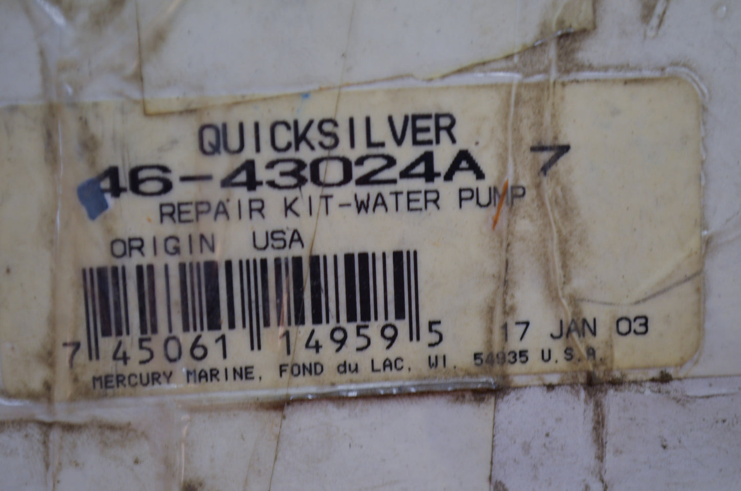 Water Pump Repair Kit (Incomplete) NOS