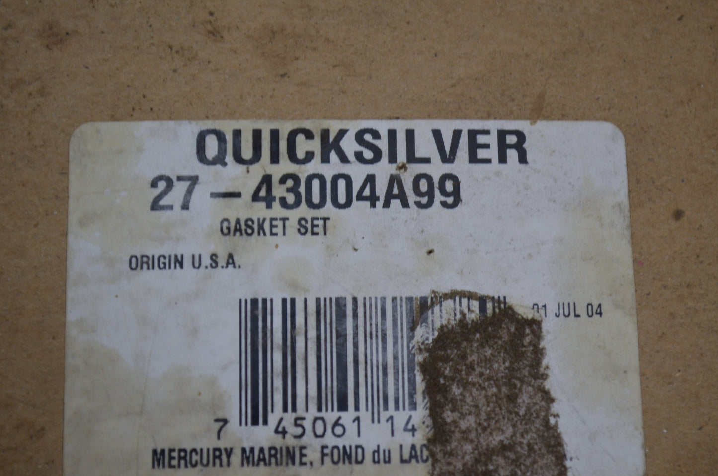 OEM Mercury 27-43004A99 Gasket Kit NOS