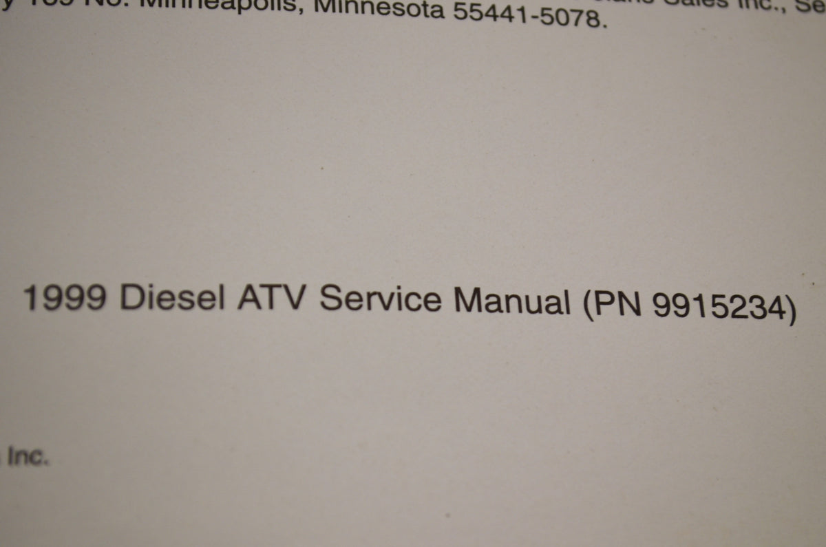 OEM Polaris 9915234 Service Manual 99 DIESEL,ATV