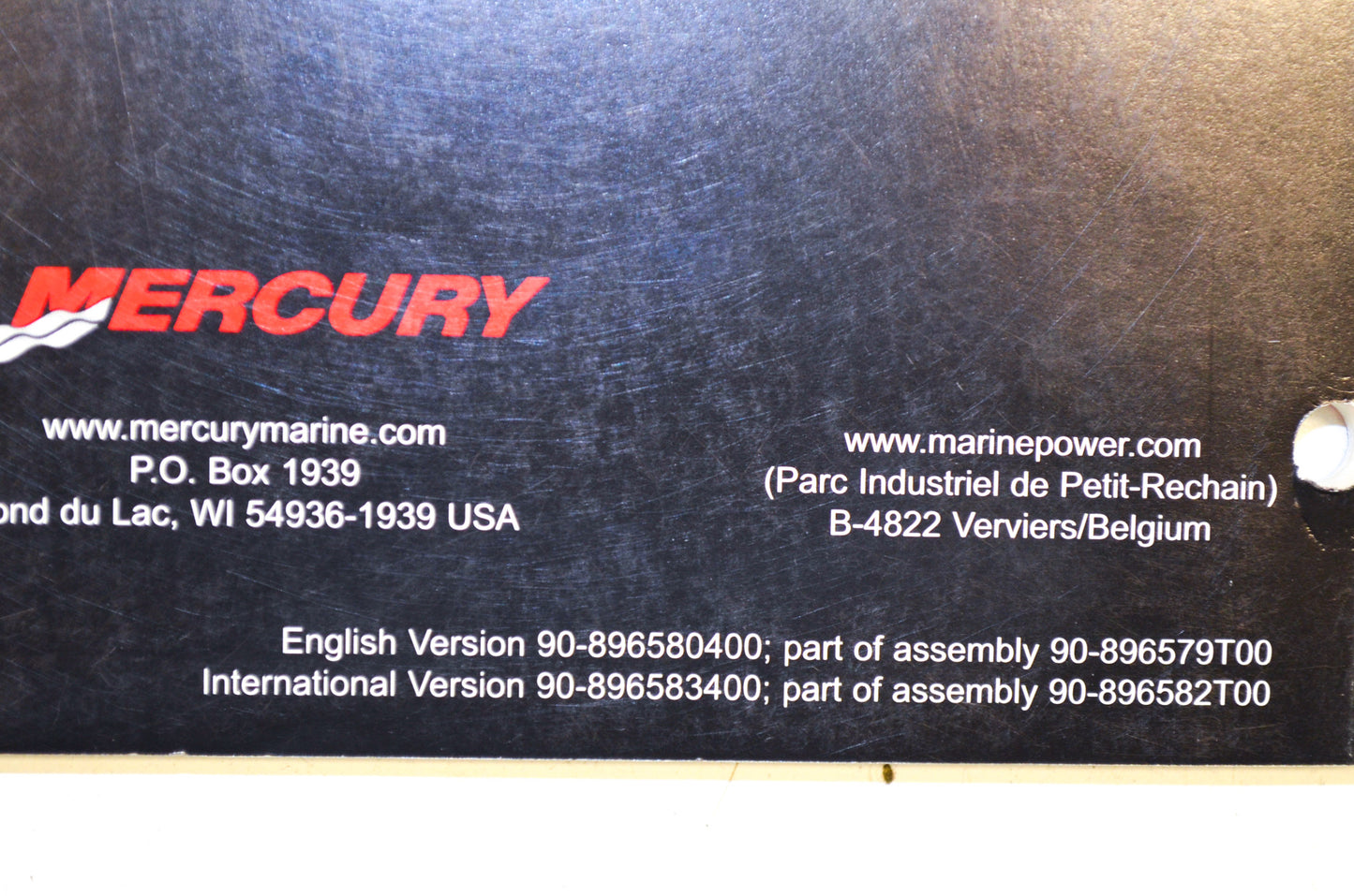 OEM Mercury 90-896580400 200/225/250/275 Verado 4-Stroke (4 - Powerhead) NOS