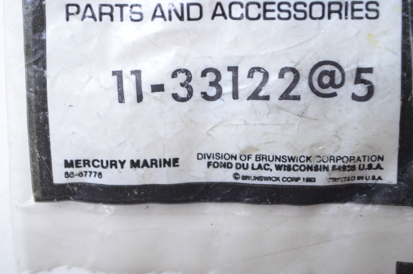 OEM Mercury 11-33122 Nut NOS
