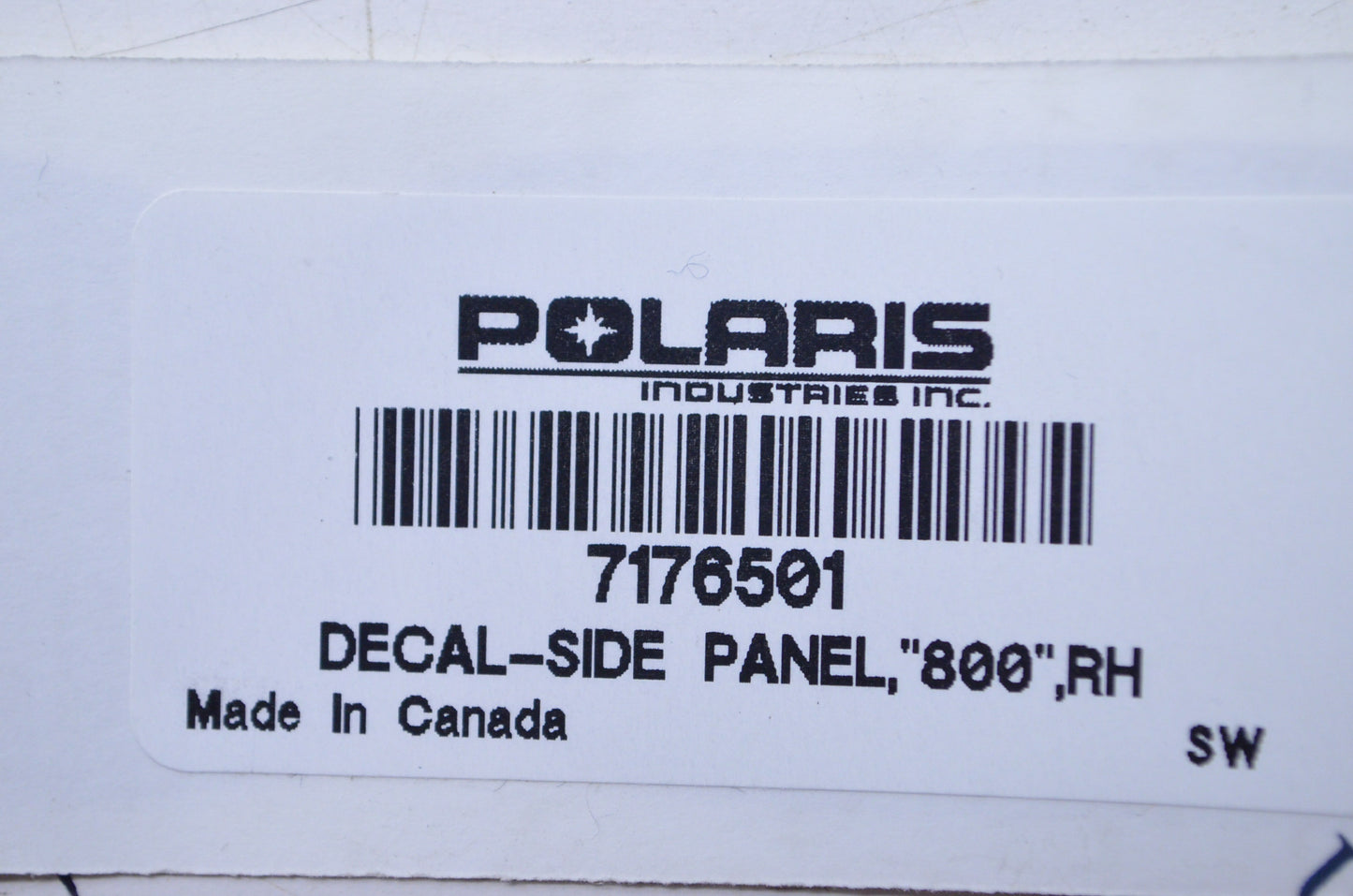 OEM Polaris 7176501 Right Hand Side Panel "800" Decal NOS