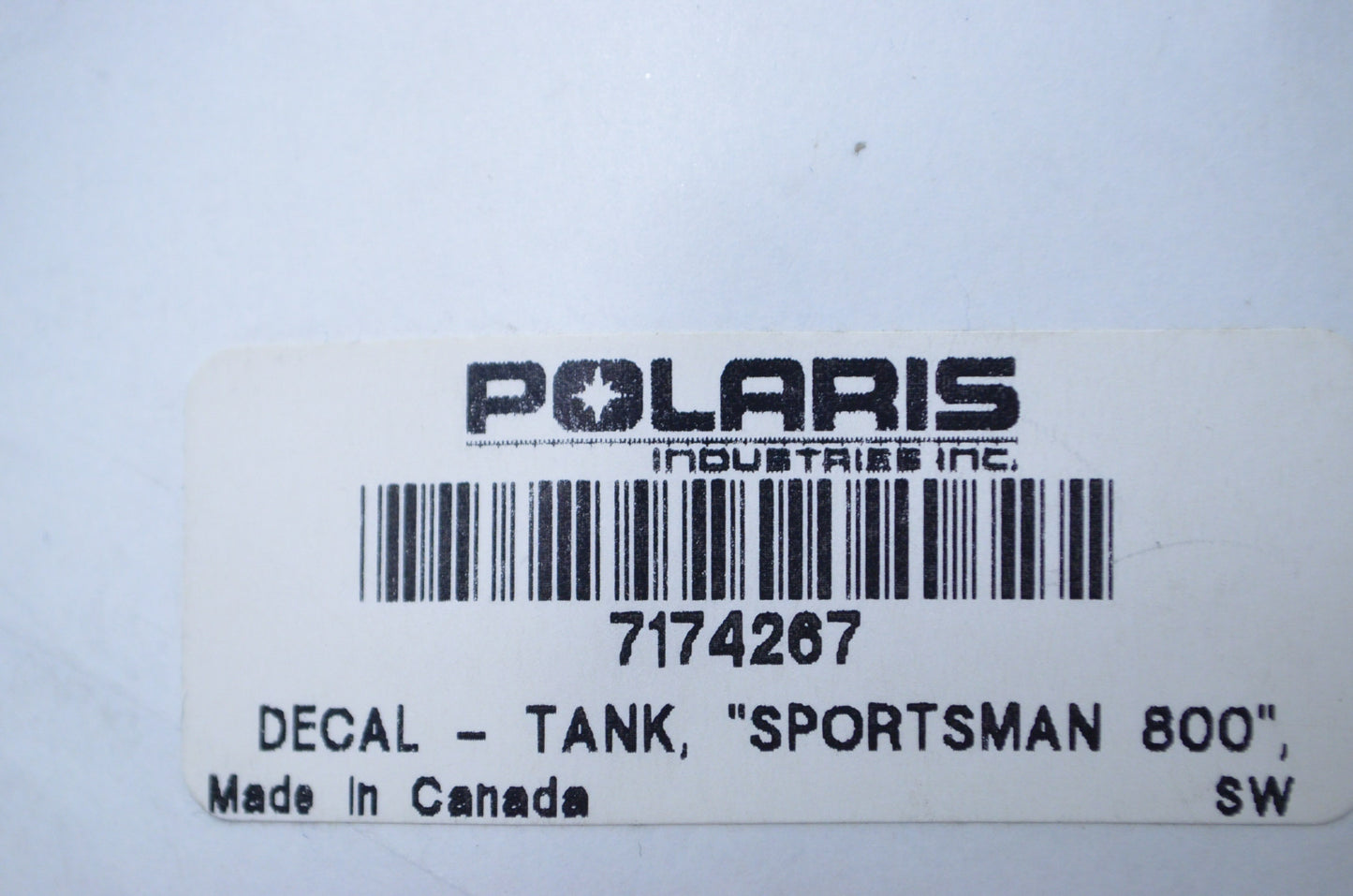 OEM Polaris 7174267 Right "Sportsman 800" Tank Decal NOS