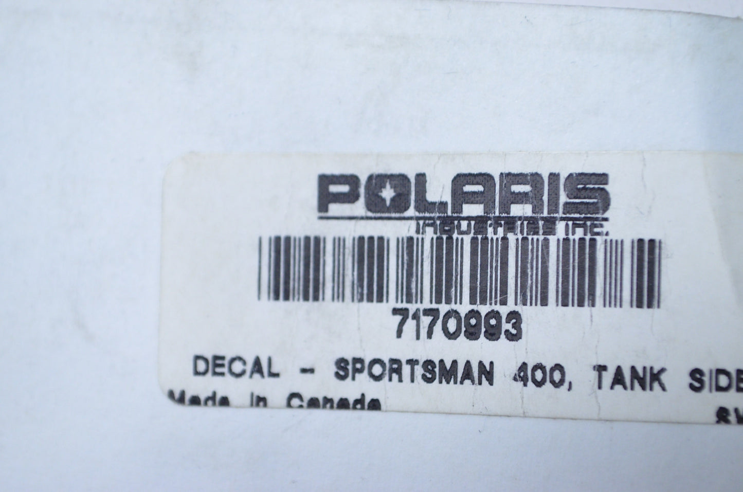 New OEM Polaris 2004 Sportsman 400 Left Tank Side Decal NOS