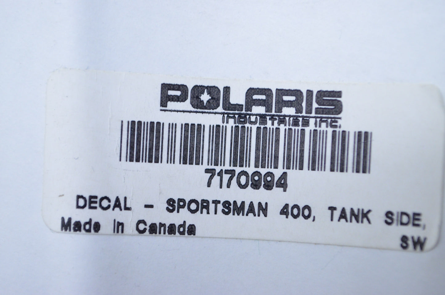 New OEM Polaris 2004 Sportsman 400 Right Tank Side Decal NOS