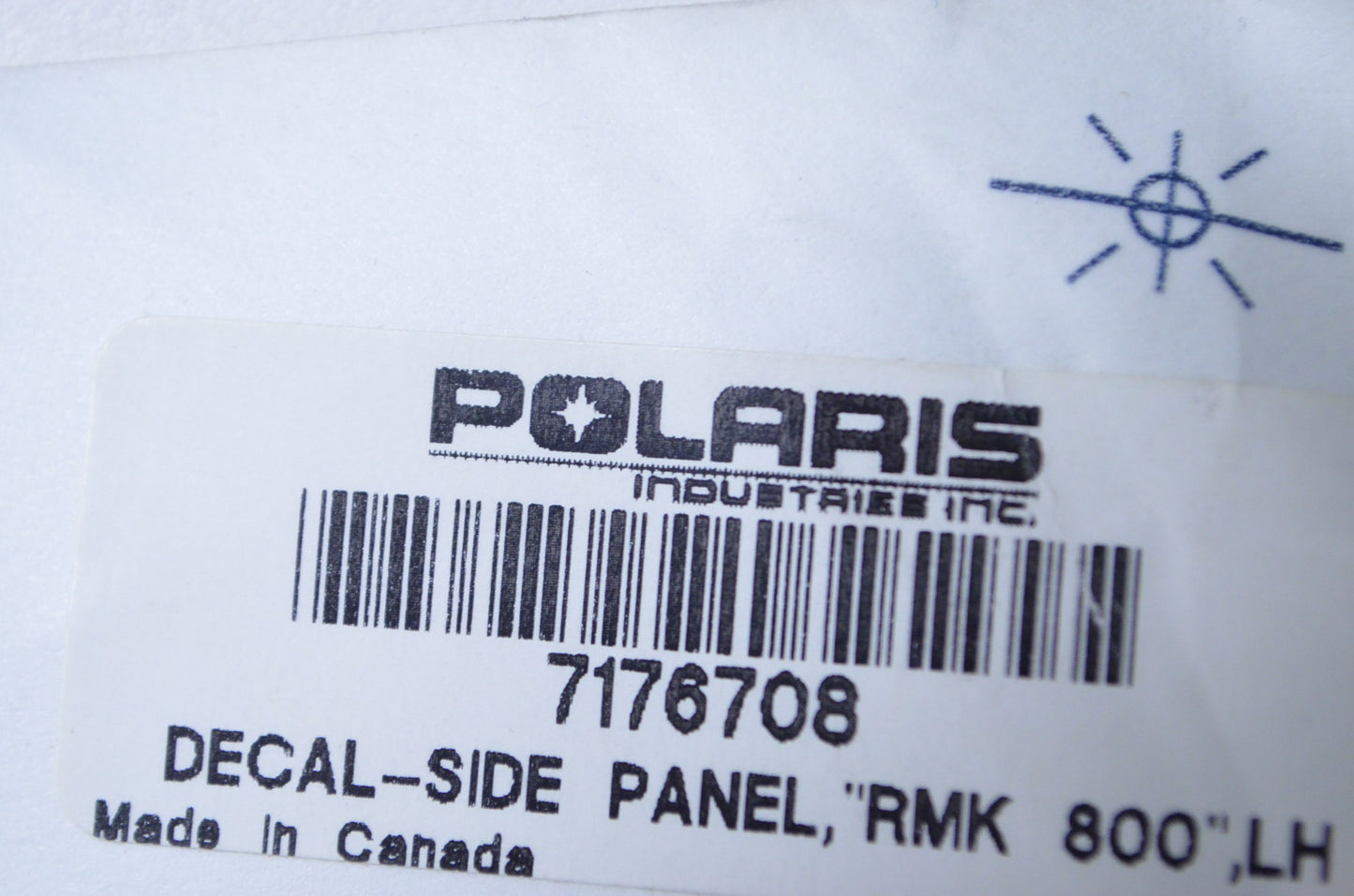 OEM Polaris 7176708 Left Hand Side Panel "RMK 800" Decal NOS