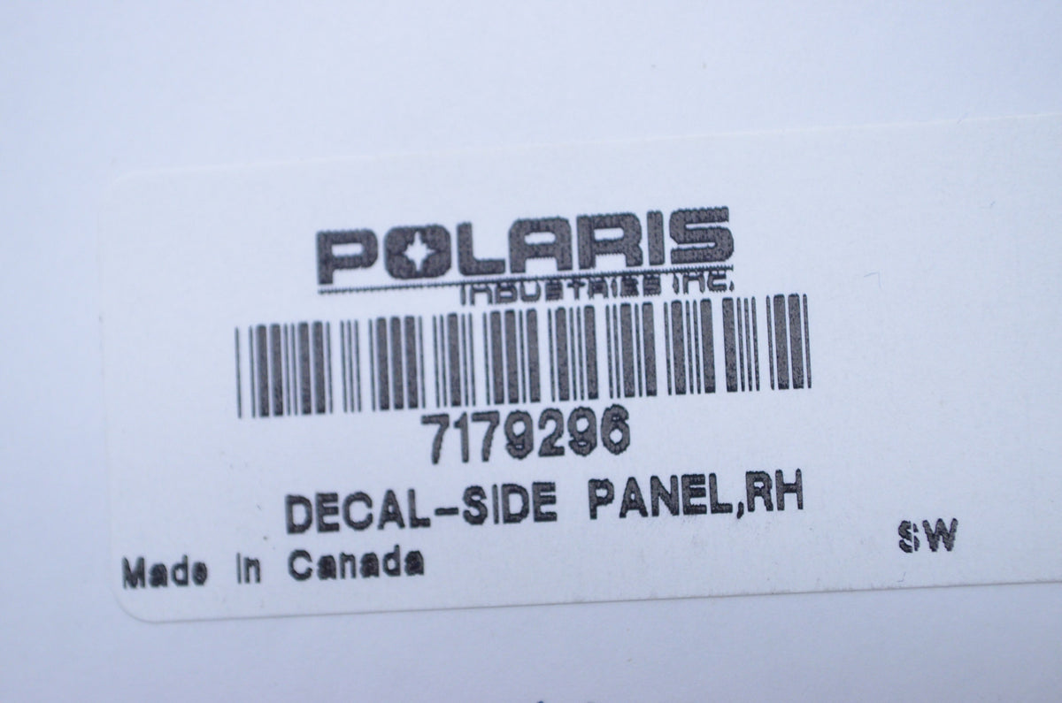 OEM Polaris 7179296 Right Hand Side Panel Decal NOS