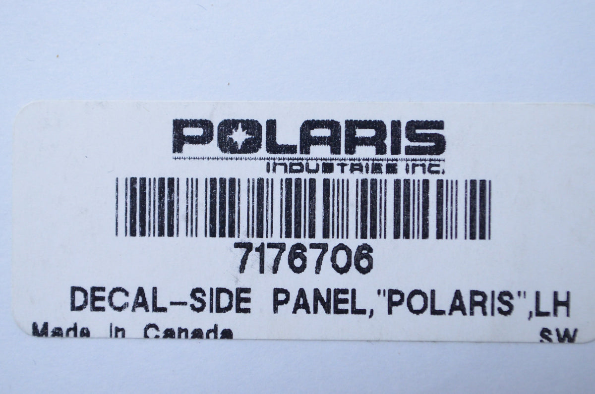 OEM Polaris 7176706 Left Hand "Polaris" Side Panel Decal NOS