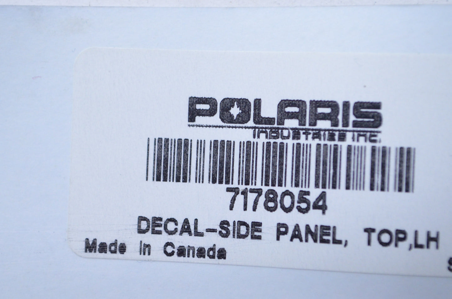 OEM Polaris 7178054 Top Left Hand Side Panel Decal NOS