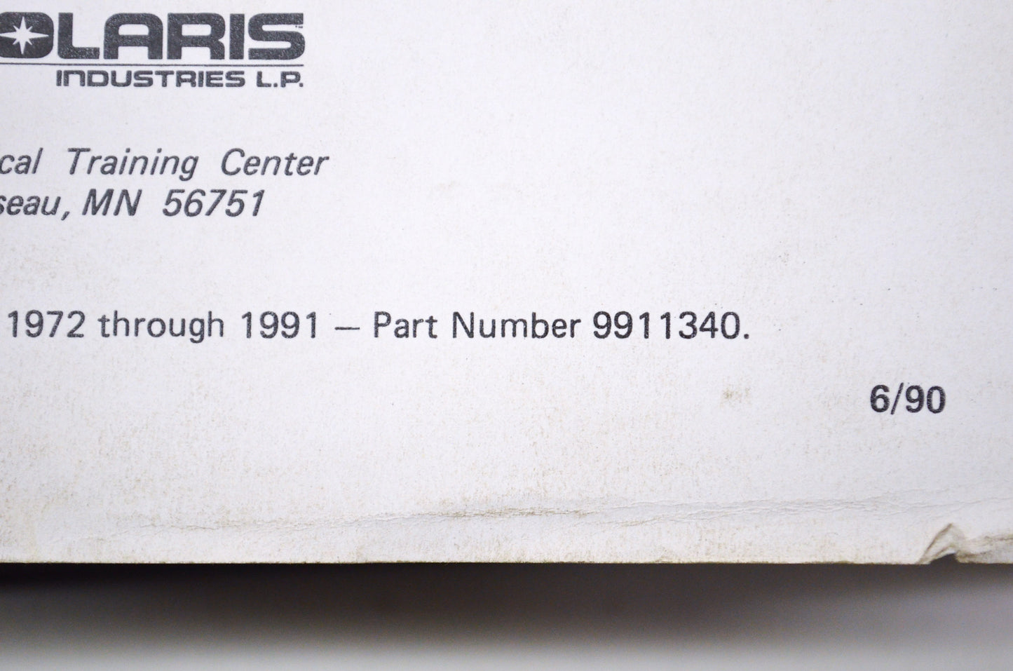 OEM Polaris 1972-1991 Snowmobiles Master Repair Manual