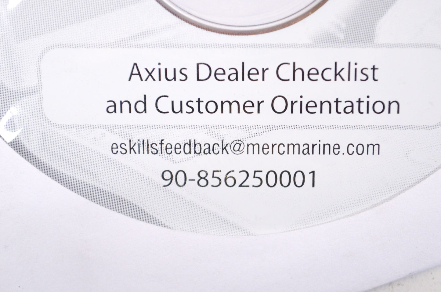 Dealer Checklist & Customer Disc NOS
