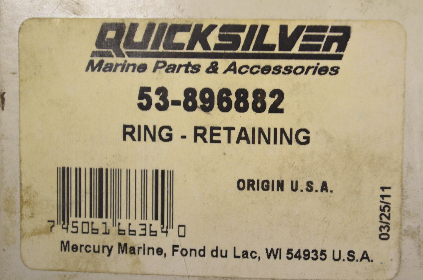 New OEM Mercury Retaining Ring Kit NOS