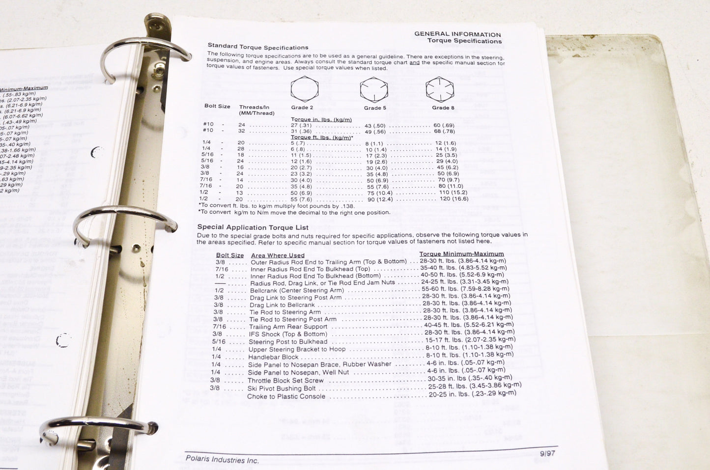 OEM Polaris Service, Special Tools, & Technical Support Manual