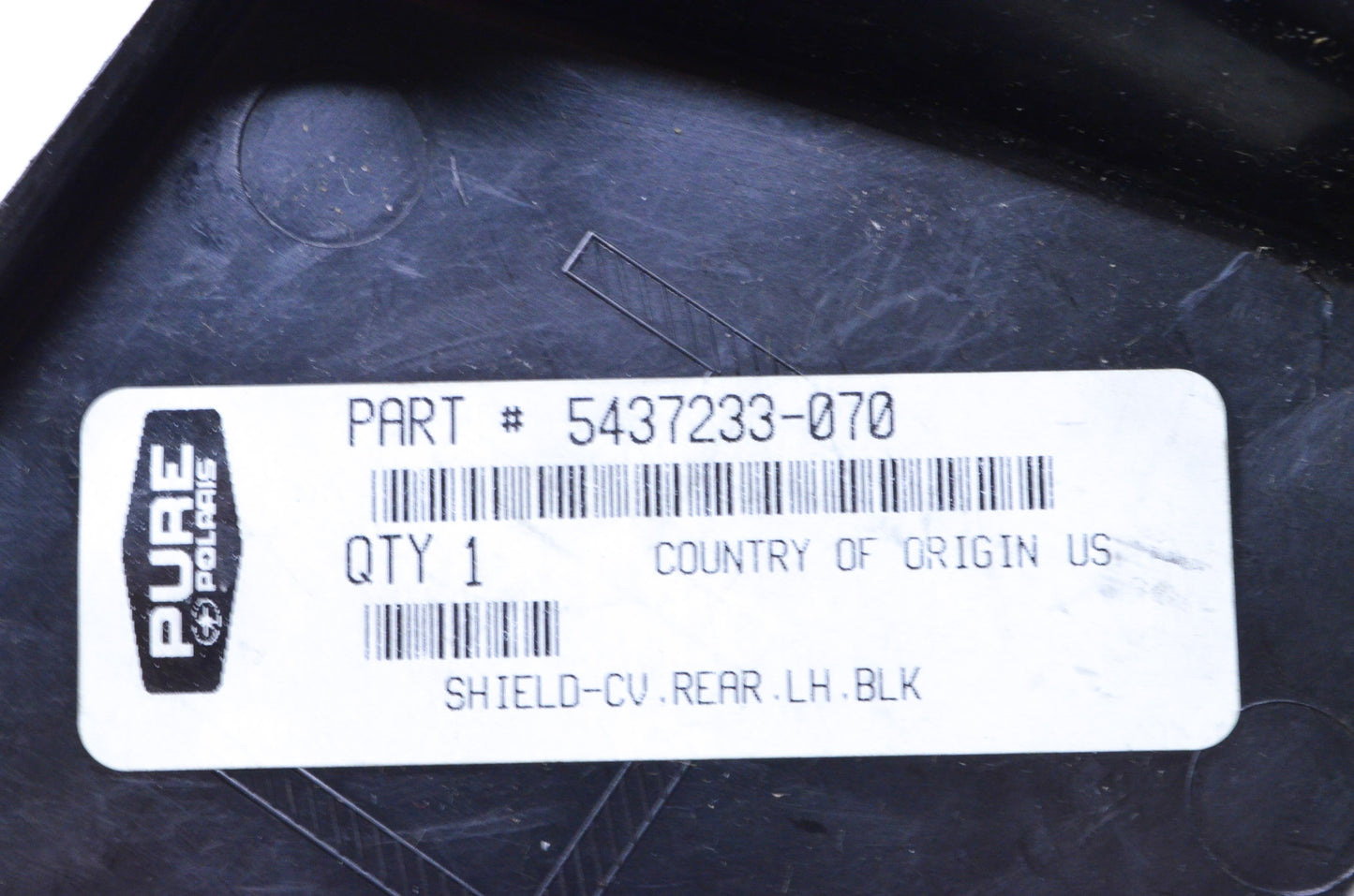 OEM Polaris 5437233-070 Black Left Hand Rear CV Shield NOS