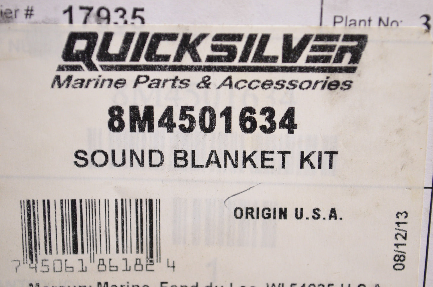 OEM Mercury 8M4501634 Sound Blanket Kit NOS