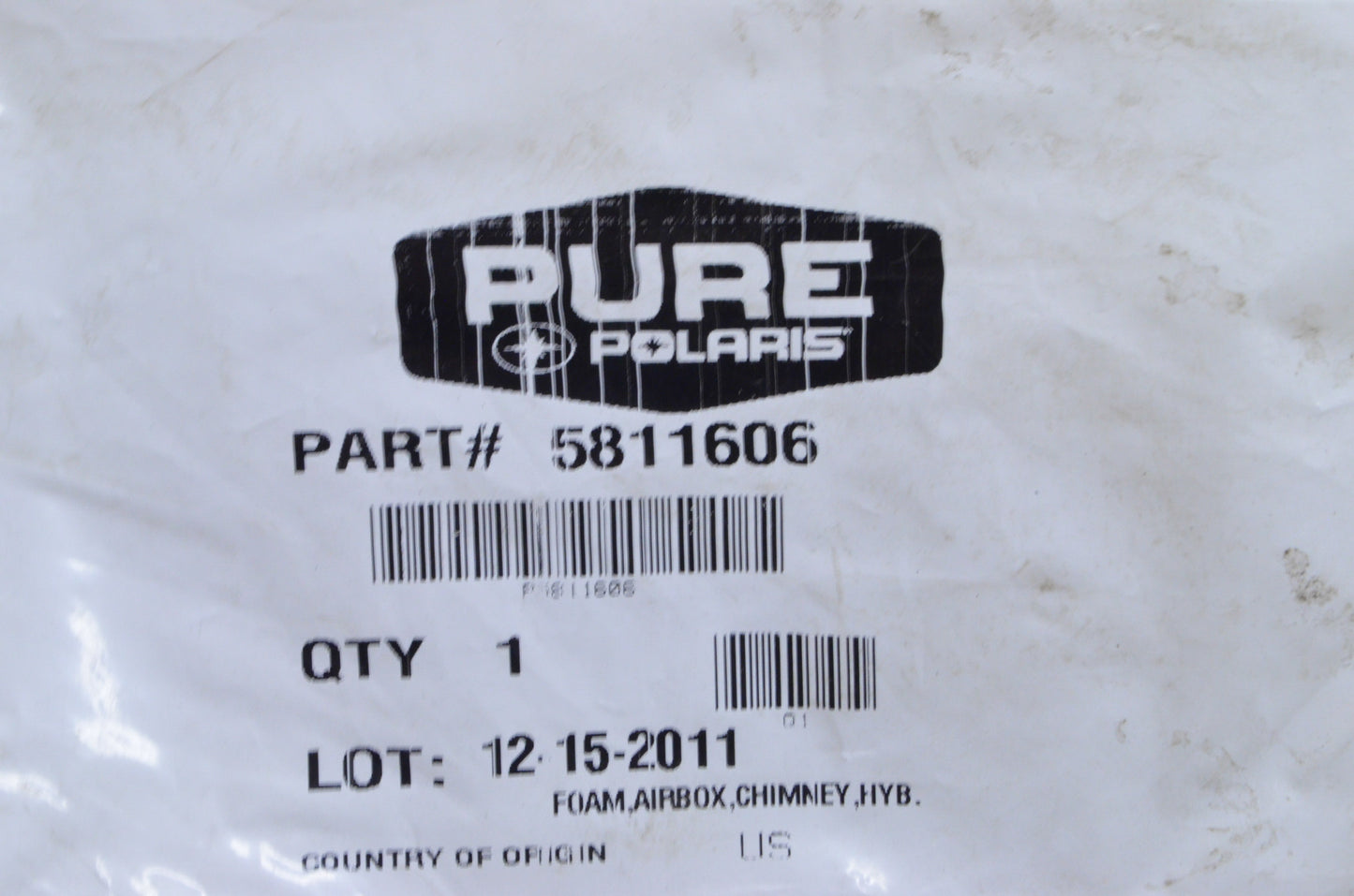 New OEM Polaris Chimney Airbox Foam NOS