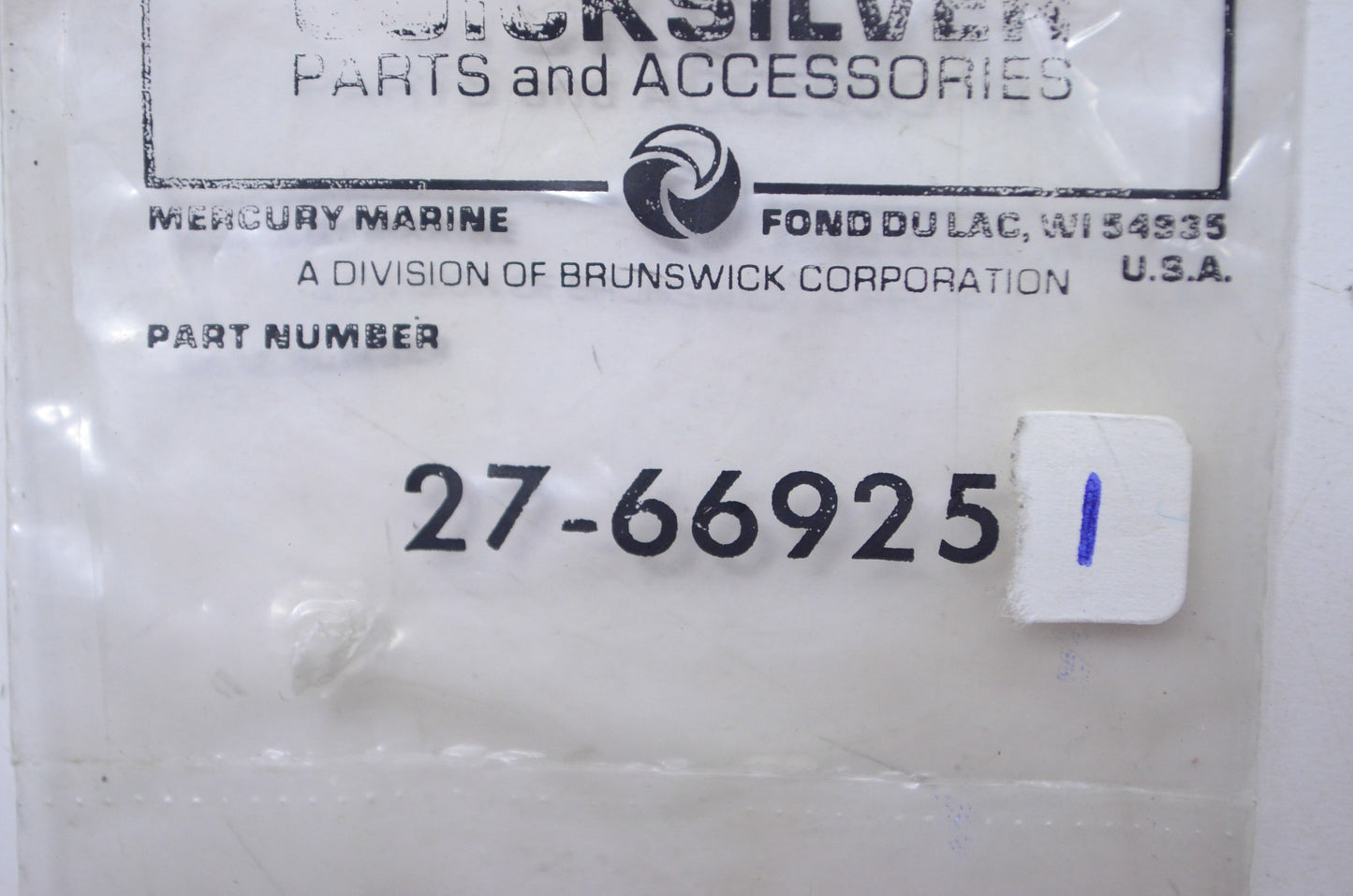 OEM Mercury 27-66925 1 Gasket NOS