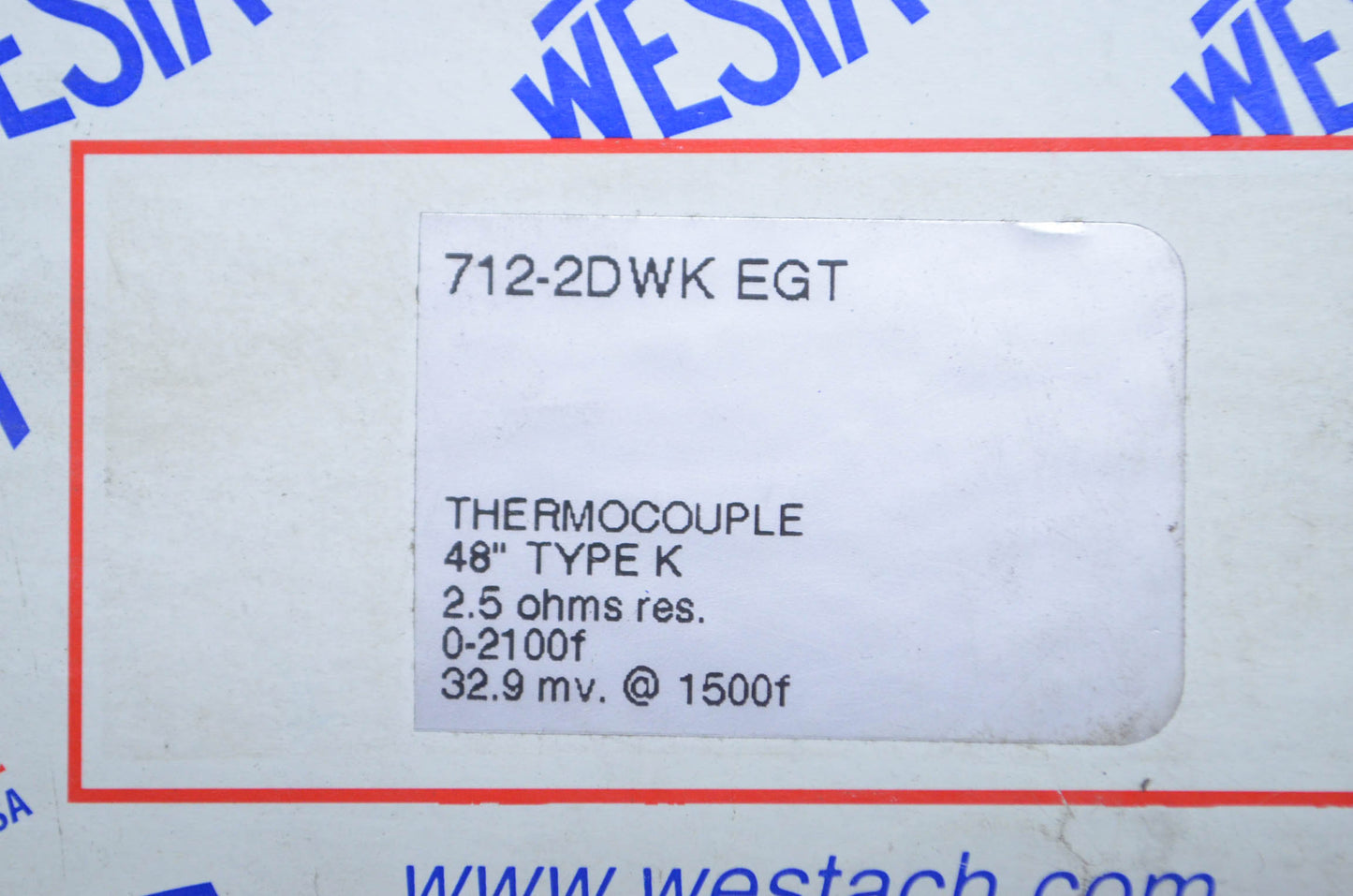 New OEM Westach 48' Type K Thermocouple Clamp Type Wire NOS