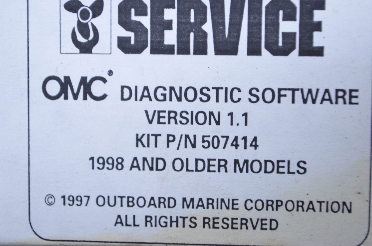 New OEM OMC 1998 & Older Models Diagnostic Software Version 1.1 Floppy Disc NOS