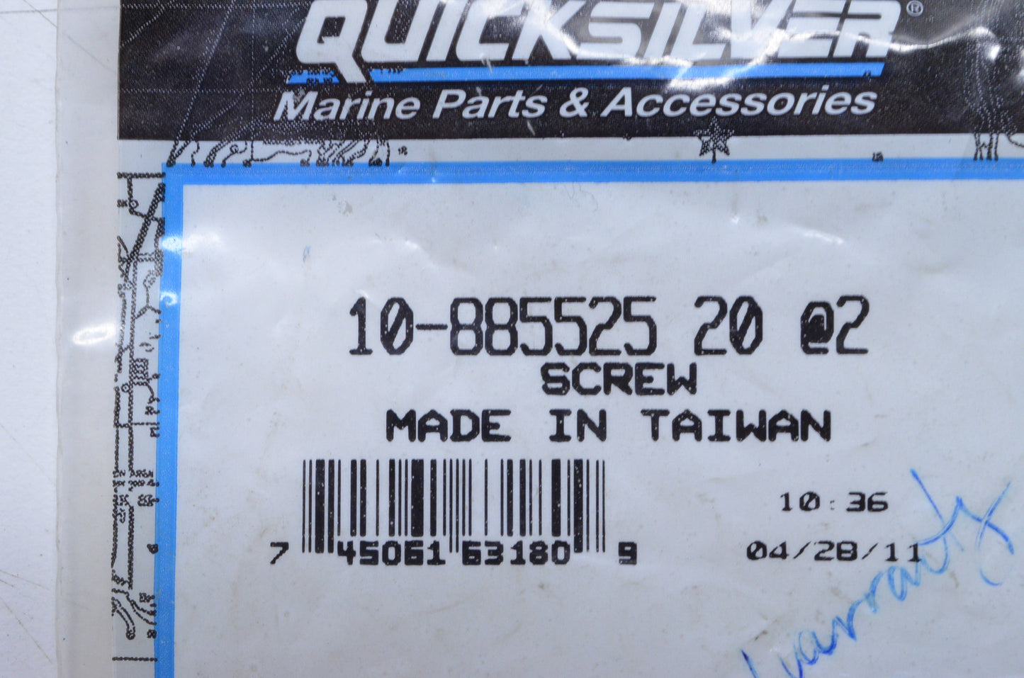 OEM Mercury 10-885525 20 Screw Qty 2 NOS